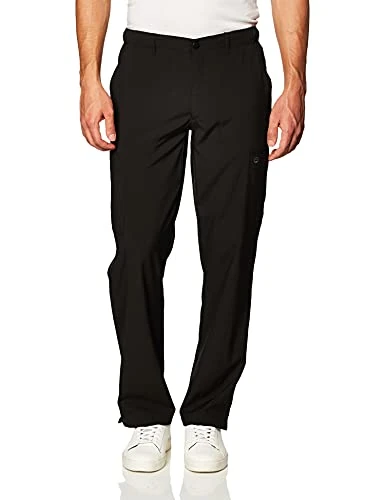 WonderWink 5355ABLACXL W123 Men's Flat Front Cargo Pocket Pant, Black, Standard-XL Size