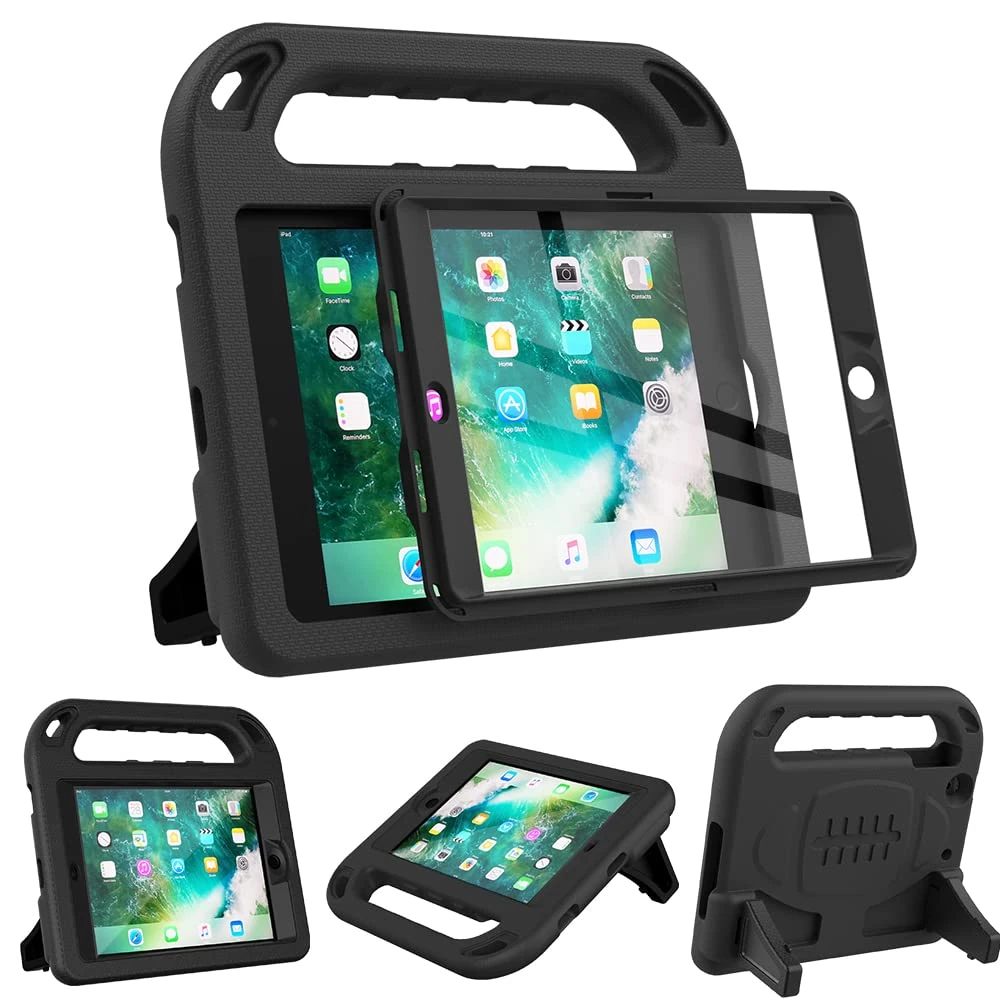 Surom Kids Case for iPad Mini 1 2 3 - Light Weight Shock Proof Handle Stand Cover Case with Built-in Screen Protector for iPad Mini 1 / iPad Mini 2 / iPad Mini 3 - Black