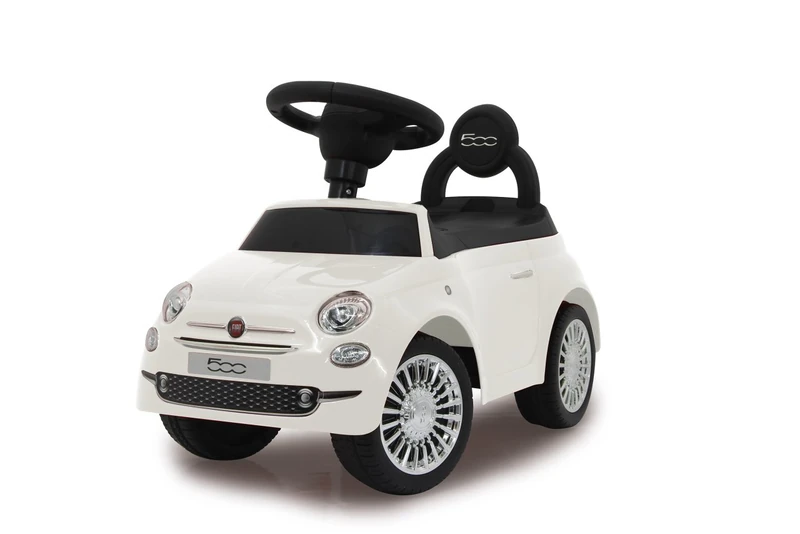 Jamara 460325 - Push Car, Fiat 500 White – Officially Licensed, Boot under the seat, Backrest and hand grip, Various Sounds, Horn, Authentic appearance, High-end finish
