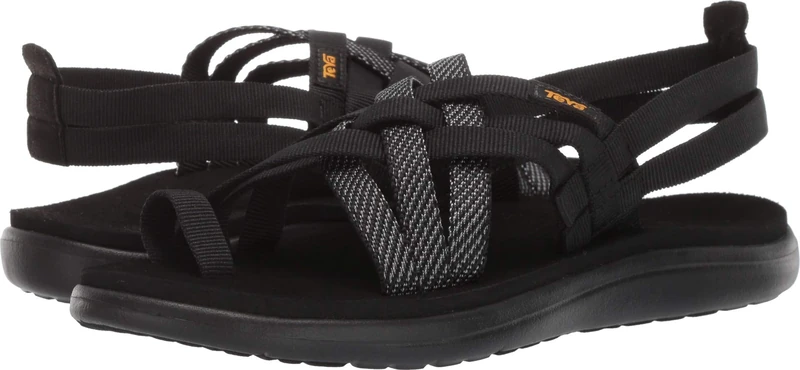Teva Women's Voya Strappy Open Toe Sandals, Black Hera Black Hbk, 9 UK