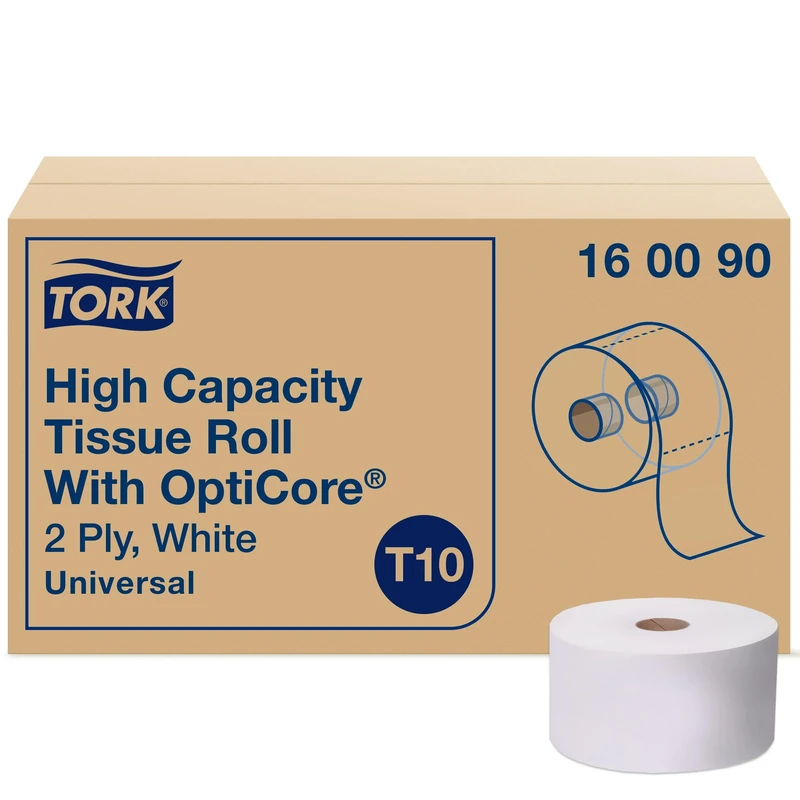 Tork 160090 Universal High Capacity Bath Tissue Roll with OptiCore, 2-Ply, 3.75" Width x 3.5" Length, White (Case of 12 Rolls, 2000 Sheets per Roll, 24,000 Sheets per Case