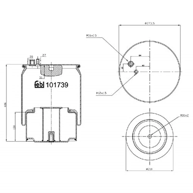 Febi Bilstein 101739 Air Spring Bellows