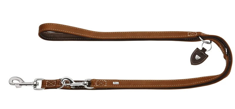 HUNTER Training Leash Tara Number 15/200 Juchten Leather, Cognac/Dark Brown - Image 1