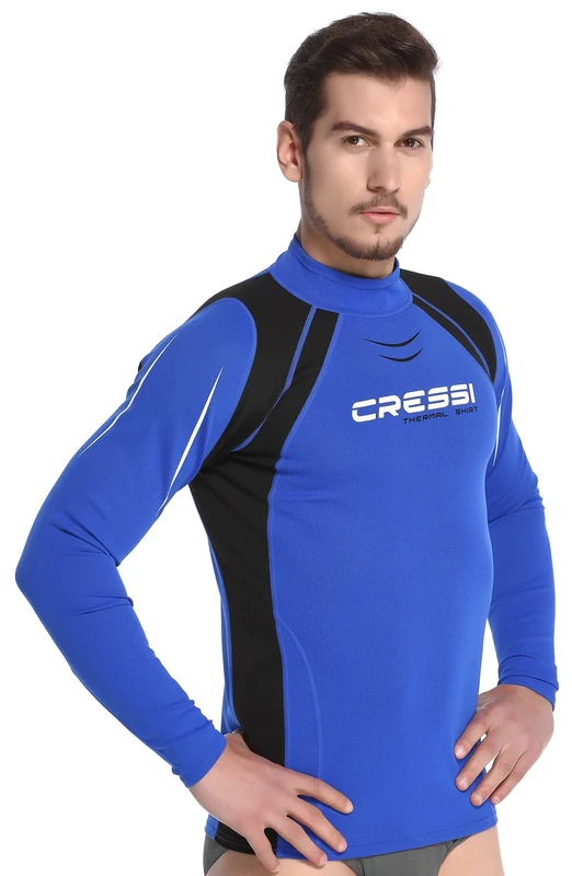 Cressi Thermo Long Sleeves Protection Rash Vest - Blue, 3X-Large/Size 7