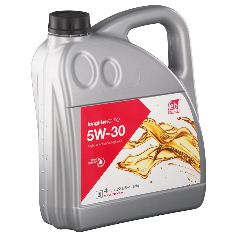 febi bilstein 101151 SAE 5W-30 HC-FO engine oil, 4 litres, light brown