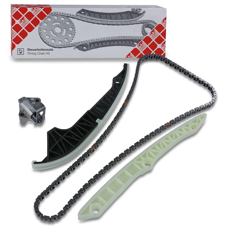 febi bilstein 102196 Timing Chain Set for Camshaft, with Slide Rails and Chain Tensioner, 1 Piece