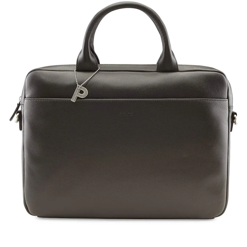 Picard Milano Unisex Briefcase Made of Genuine Leather, Width 38 cm, Height 28 cm, Length 5 cm, with Zip, Business, Coffee, Standard Size, Briefcase