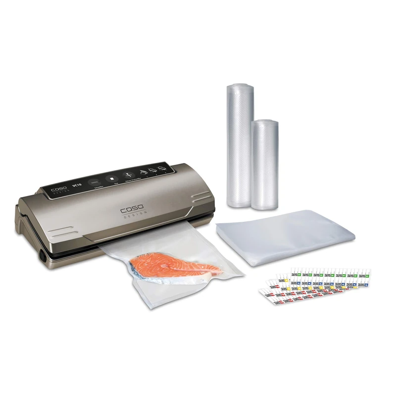 CASO VC 10 Special Edition Vacuum Sealer with Extensive Accessories, Test Rating Very Good, Includes 50 Professional Foil Bags and 2 Professional Foil Rolls, Silver