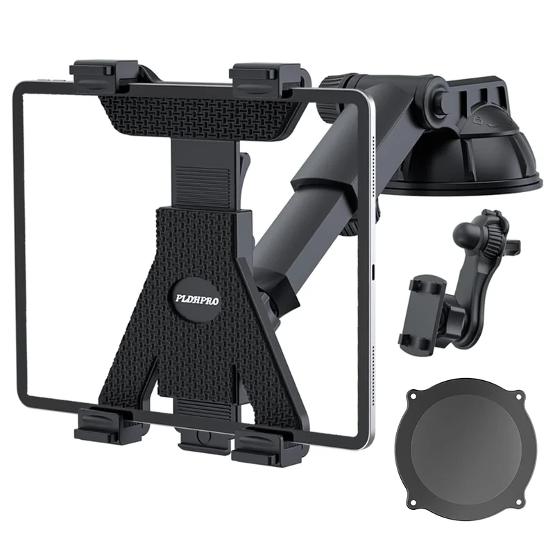 Tablet Holder for Car Mount,Universal Dashboard Windshield Suction Cup Sticky Gel with Telescopic Extension Rod 360° Adjustable Rotating for iPad/iPad Air/iPad Mini Samsung Galaxy size 6"- 13"