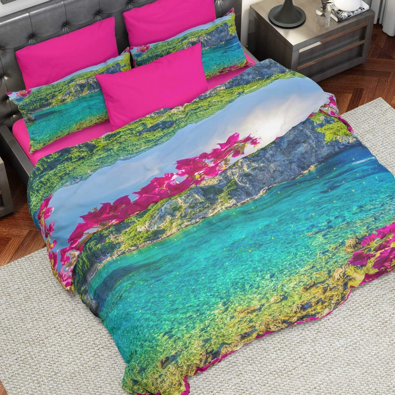 PETTI Artigiani Italiani Duvet Cover, Bedding Set, Satin, 100% Made in Italy, Paradise, Single (150x200 cm)