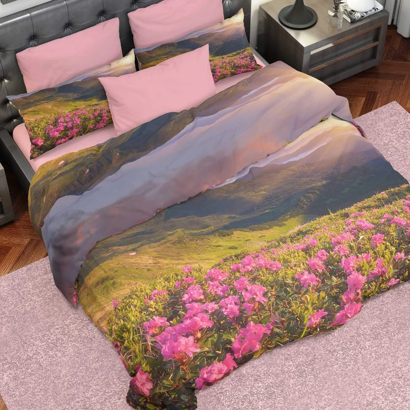 PETTI Artigiani Italiani Duvet Cover, Bedding Set, Satin, 100% Made in Italy, Sunset, Super King (250x200 cm)