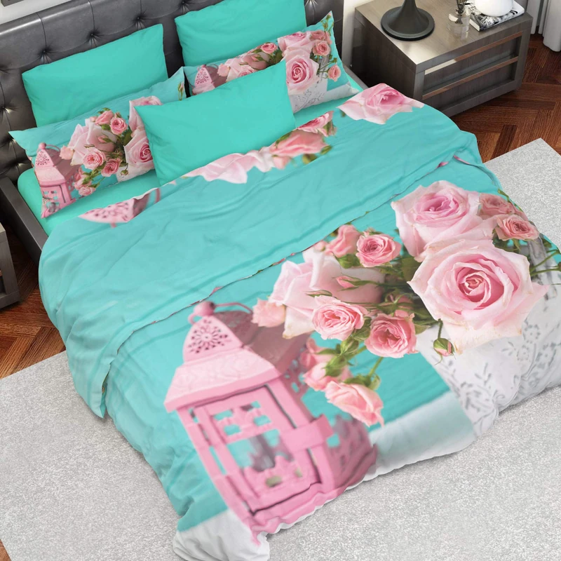 PETTI Artigiani Italiani Duvet Cover, Bedding Set, Satin, 100% Made in Italy, Shabby Rose, Single (150x200 cm)