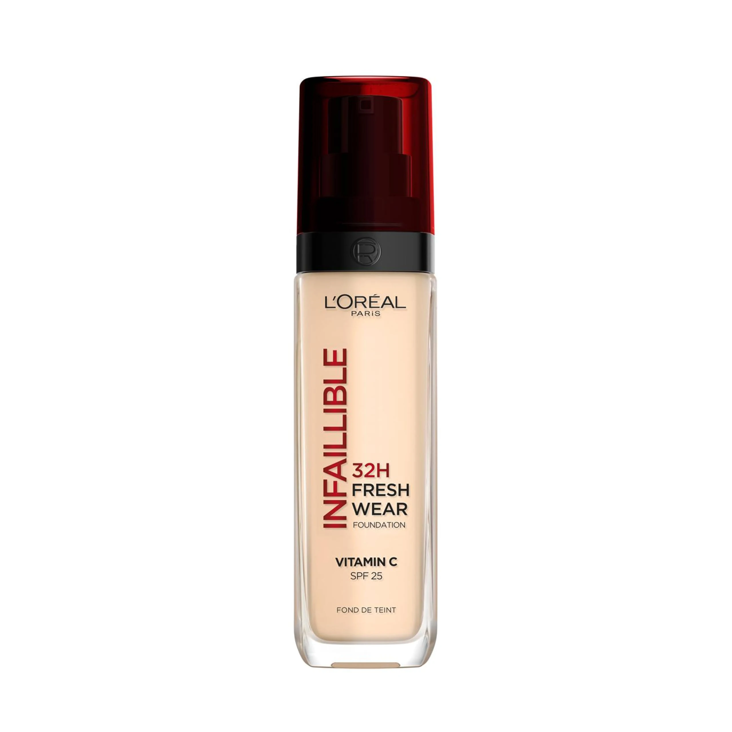 L'Oréal Paris Infallible 32H Fresh Wear Foundation, Full-coverage, Longwear, Weightless Smooth Finish, Water-proof and Transfer-proof, with Vitamin C + SPF 25, 015 Neutral
