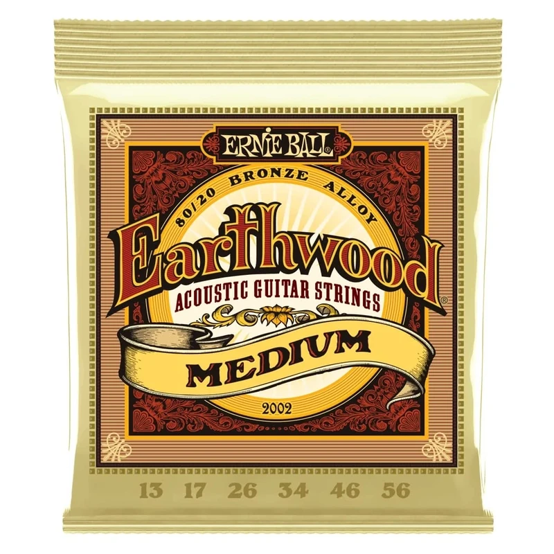 Ernie Ball 2002 Acoustic Guitar Strings Set - Earthwood 80/20 Bronze - Medium 13-56