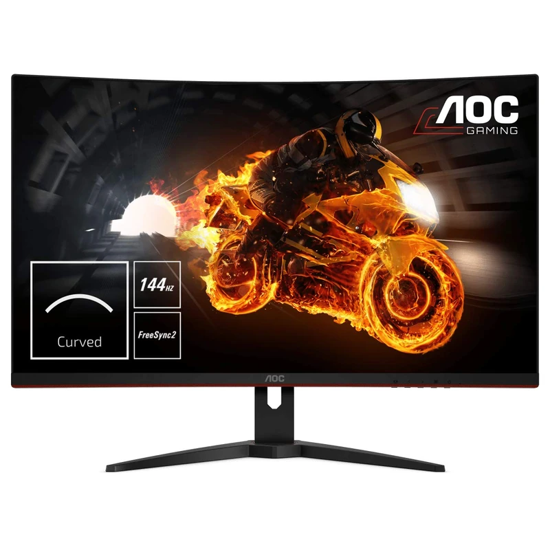 AOC Gaming C32G1 - 32 Inch FHD Curved Monitor, 144Hz, 1ms, VA, AMD FreeSync Premium, Flicker Free (1920 x 1080 @ 144Hz, 250cd/m², HDMI 1.4 x 2, DisplayPort 1.2 x 1, VGA)