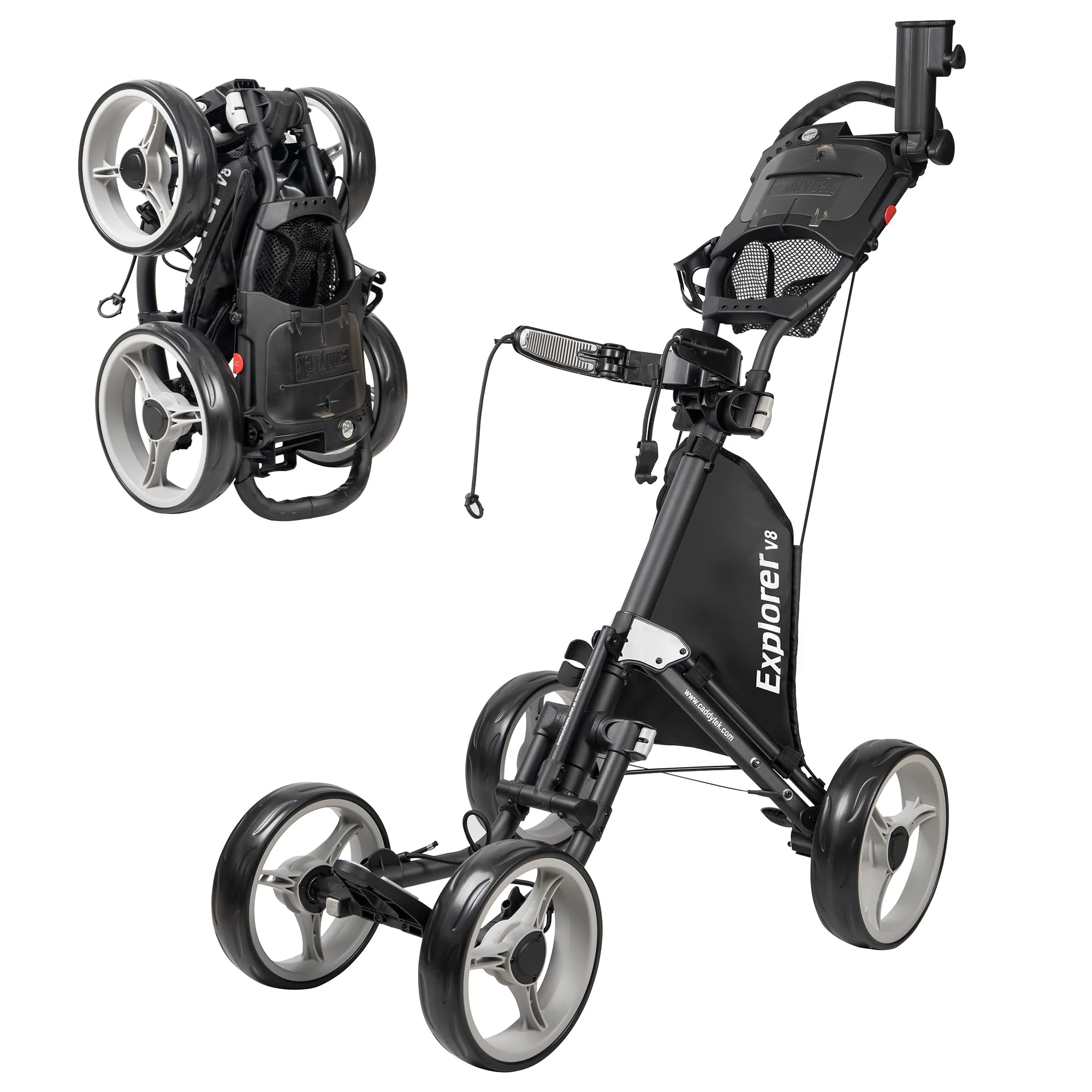Caddytek Unisex Explorer V8 Golf Push Cart, Silver