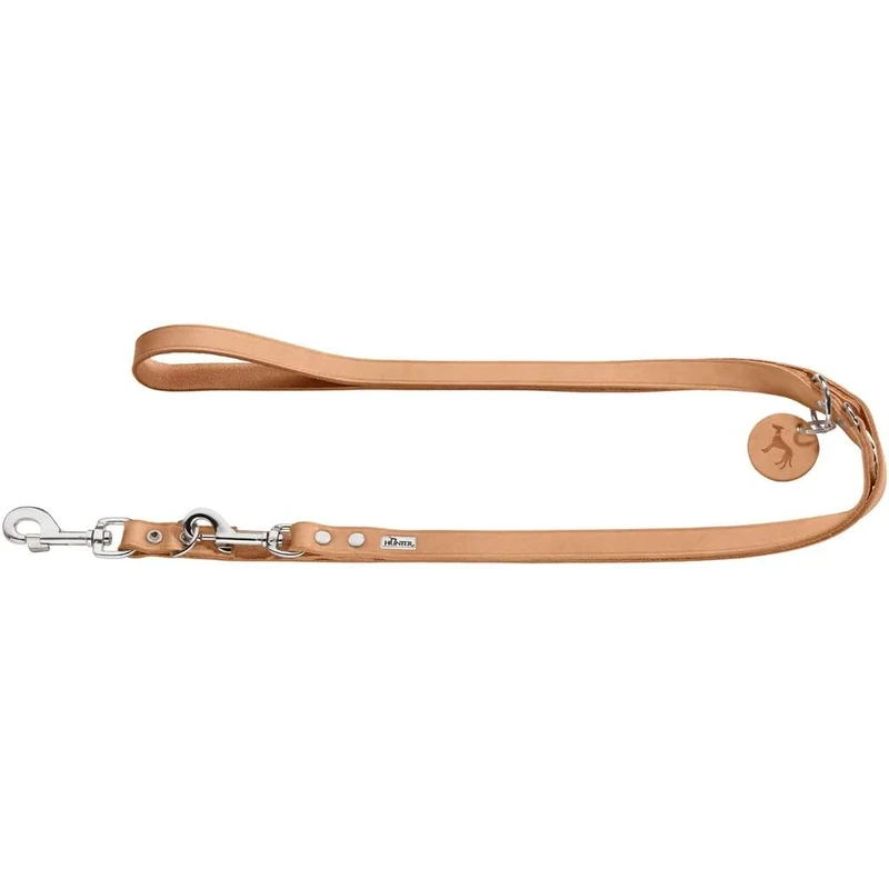 HUNTER Training leash, 13/200 Soft genuine cow leather, tan
