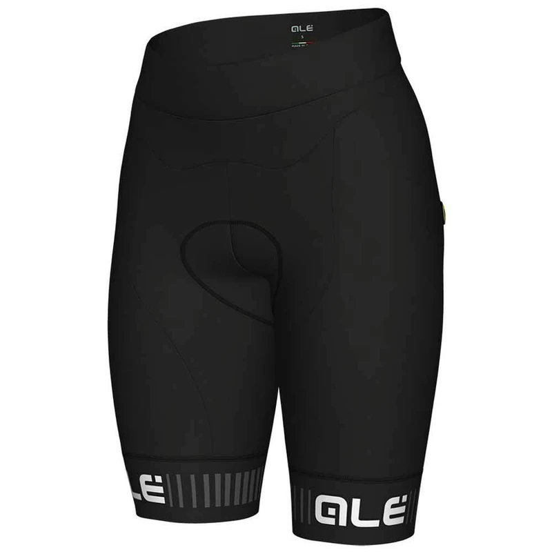 Alé Cycling Women's Solid Traguardo Cycling Shorts, Black/White, XS