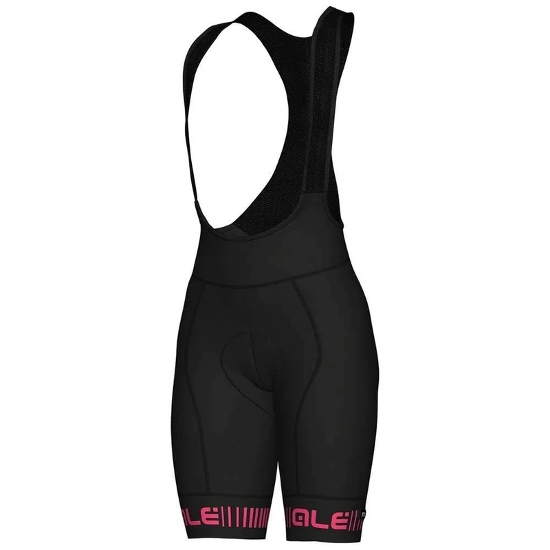 Alé Cycling Women's PR.R Strada Bib Shorts, Black/Fluo Pink, XS