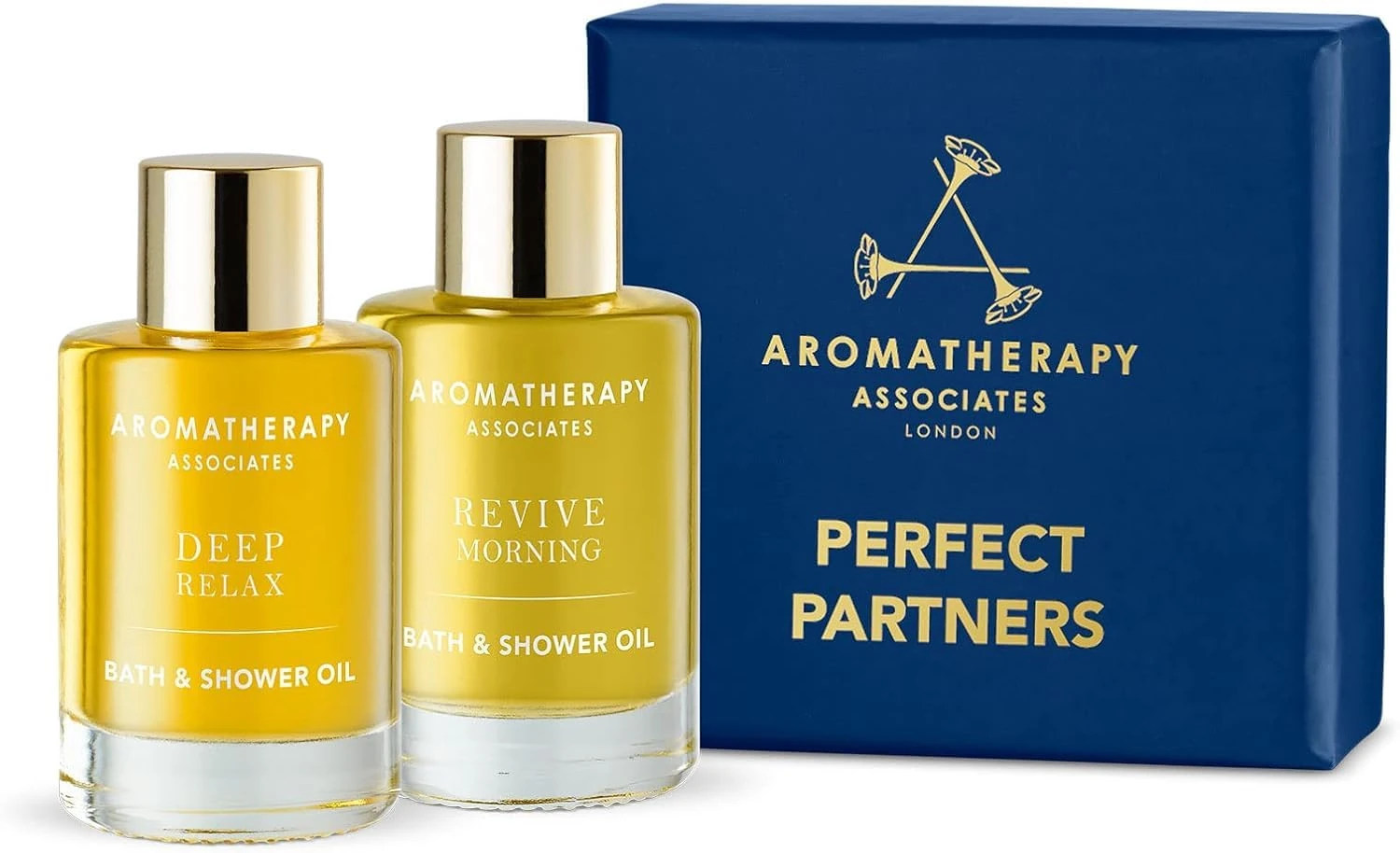 Aromatherapy Associates Perfect Partners Gift Set - 2x 9ml Must-Have Duo Of Revive Morning And Deep Relax Bath & Shower Oil. Exceptionally Pure, High Concentration, Essential Oil Blends.