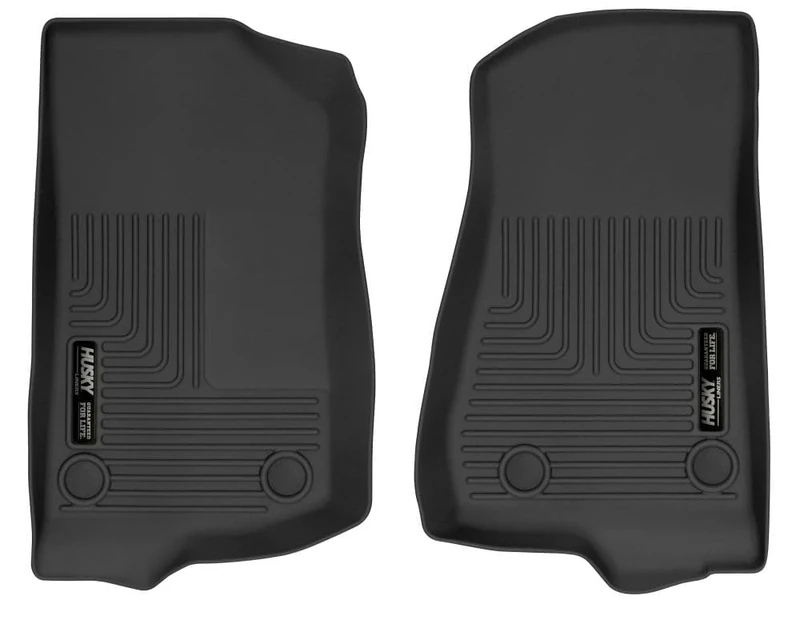 Husky Liners X-act Contour Series | Front Floor Liners - Black | 54531 | Fits 2020-2021 Jeep Gladiator Crew Cab/Wrangler (No Hybrid Model) 2 Pcs