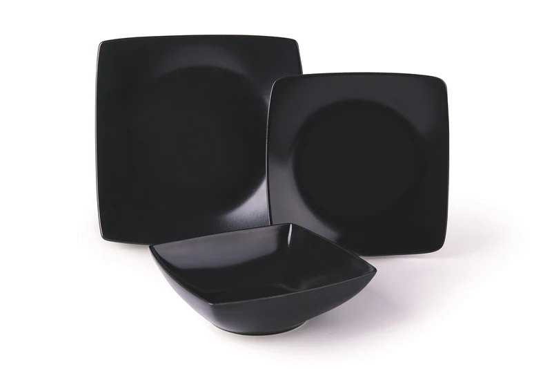 Excelsa Eclipse Dinner Service, Ceramic, Black