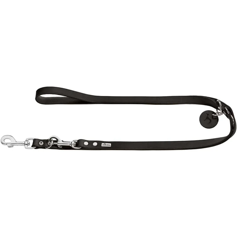 HUNTER Training leash, 20/200 Soft genuine cow leather, black