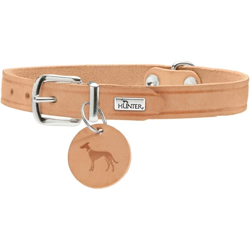 HUNTER Collar Aalborg, 60 Soft genuine cow leather, tan