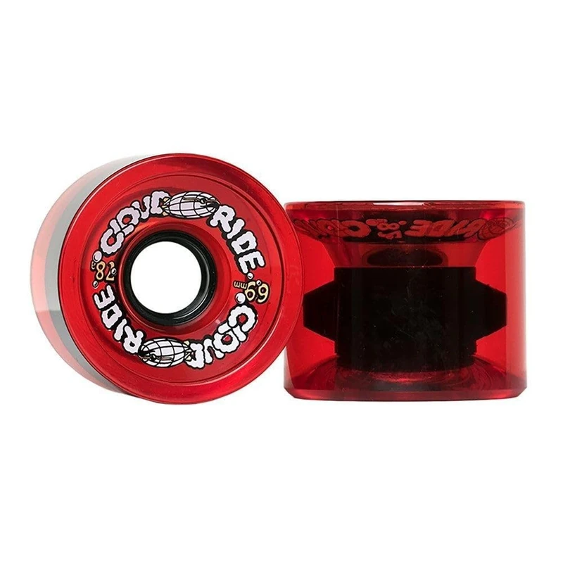 Cloud Ride! Wheels Cruiser 69mm 78A Longboard Wheels, Clear Red - Image 1