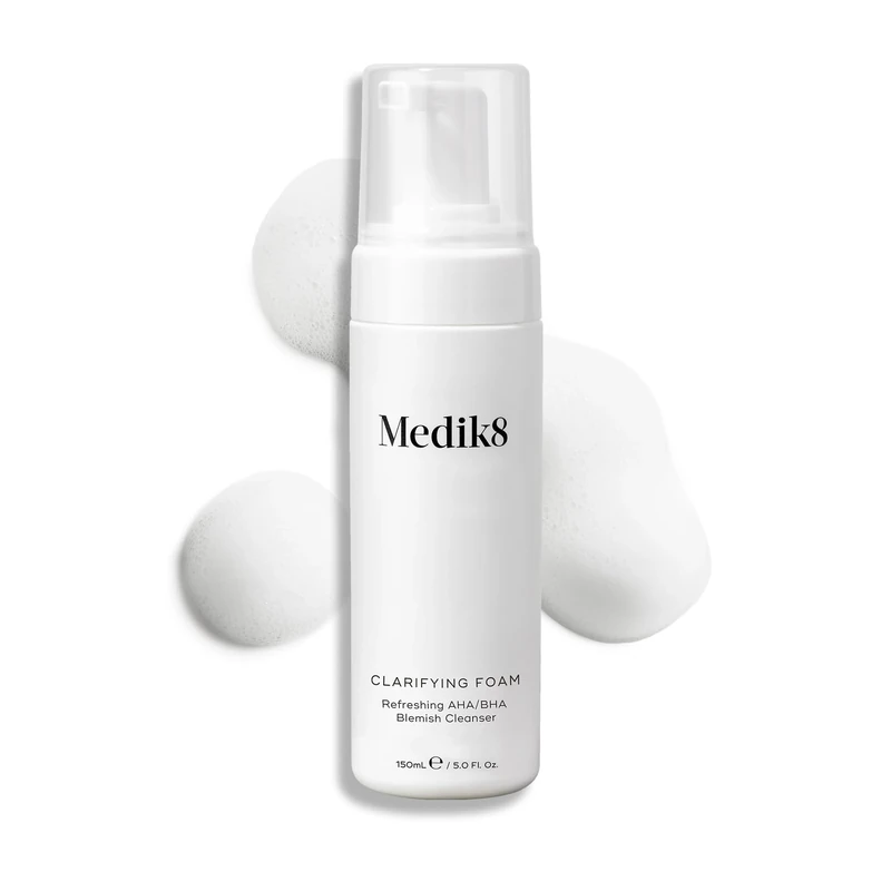 Medik8 Clarifying Foam - Refreshing AHA/BHA Blemish Cleanser - Hydrates & Smooths - For Blemish-Prone Skin - 150ml