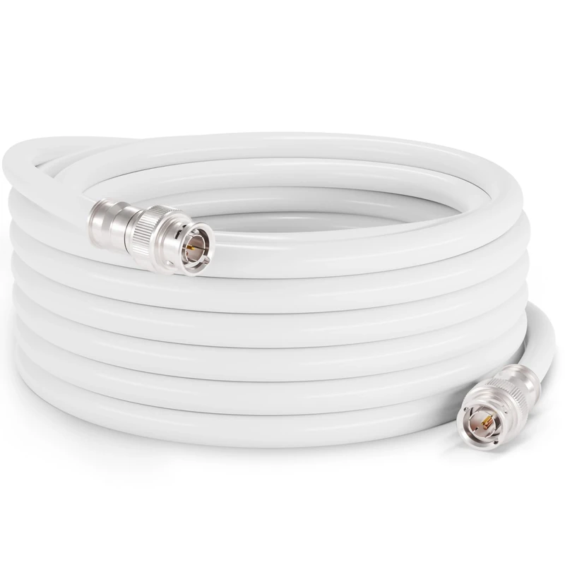 THE CIMPLE CO BNC Cable, White RG6 HD-SDI and SDI Cable (with Two Male BNC Connections) - 75 Ohm, Professional Grade, Low Loss Cable - 125 feet (125')