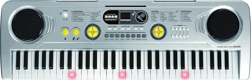 REIG Electronic Organ 61 Keys Multifunction, Silver (8924)