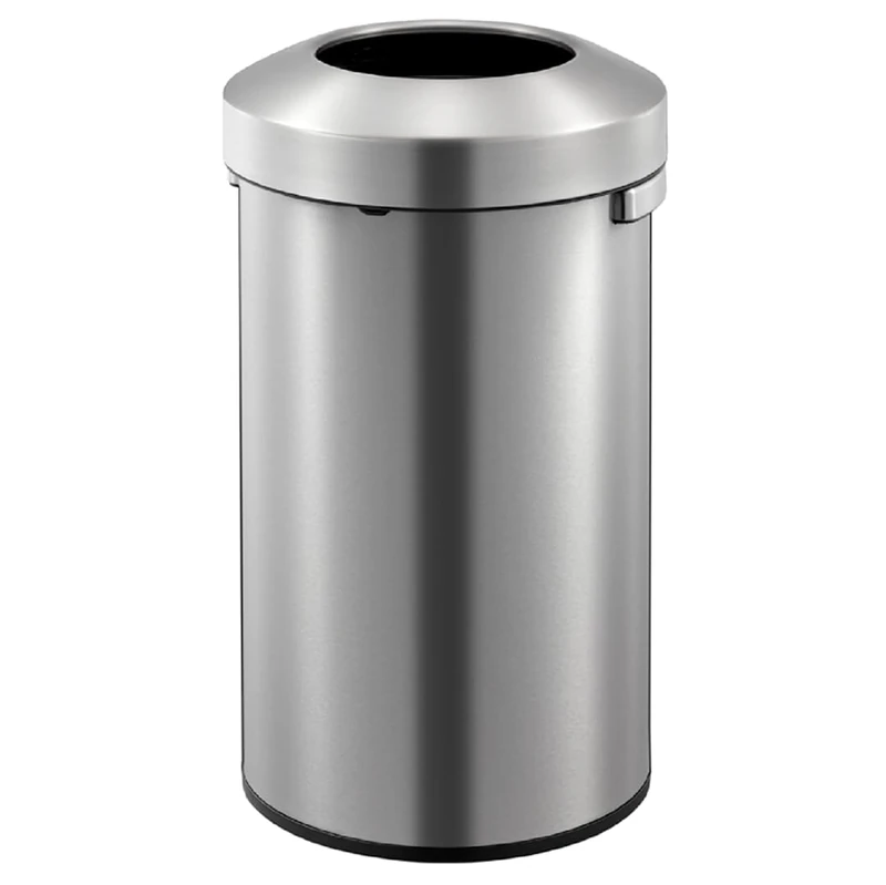 EKO Open Top Trash Can, Brushed Stainless Steel Finish, 60 L US