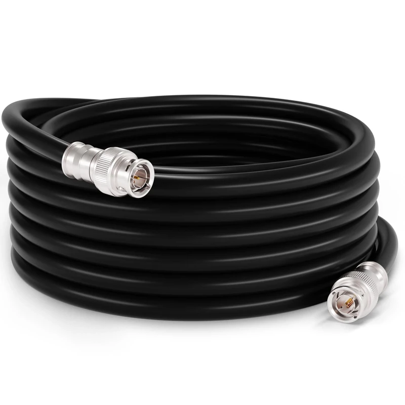 THE CIMPLE CO 125 FT BNC Cable with 2 Male BNC Connections - 75 Ohm, Low Loss HD-SDI and SDI Cable - Black, 125 Feet (38 Meters)