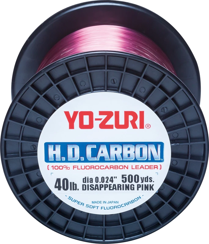 Yo-Zuri H.D.Carbon Fluorocarbon 100% Leader 500Yds 20Lbs 458M (0.380mm) Disappearing Pink