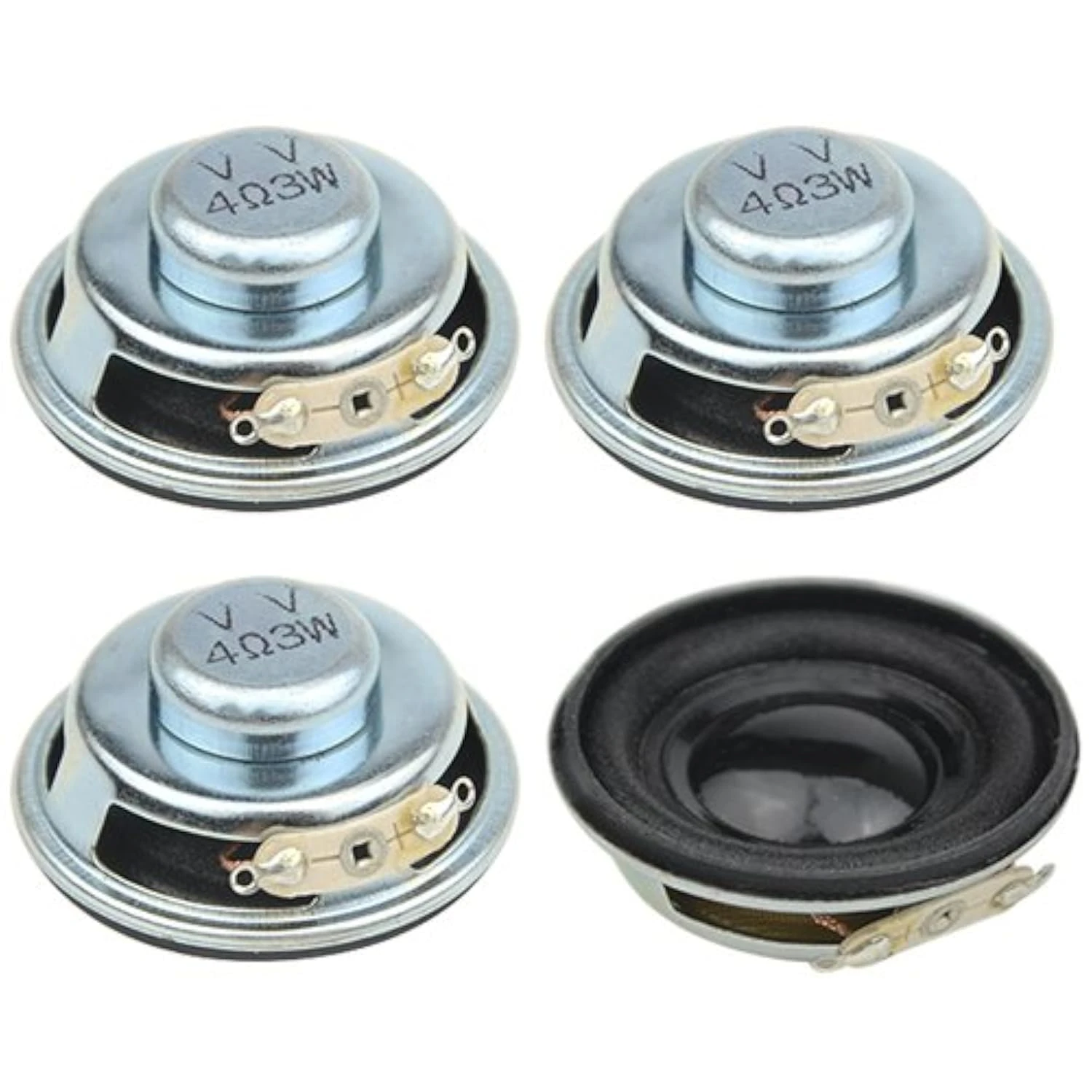 WMYCONGCONG 4 PCS 1.5" 4ohm 3W Audio Speaker Stereo Woofer Loudspeaker for Arduino and DIY Speaker, Color Random