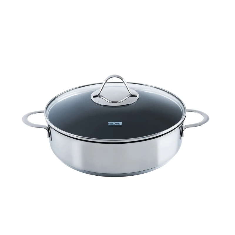 KELOmat, Perfect 3545-383 Sauté Pan with Lid 28 cm Diameter Stainless Steel Suitable for Induction Cookers