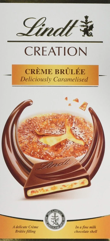 Lindt Creation Milk Chocolate Crème Brulee Chocolate Bar 150 g (Pack of 14) (Packaging May Vary)