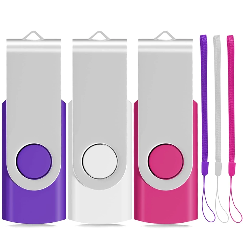 EASTBULL 32GB USB 2.0 Flash Drive 3-Pack - Swivel Design - Image 1