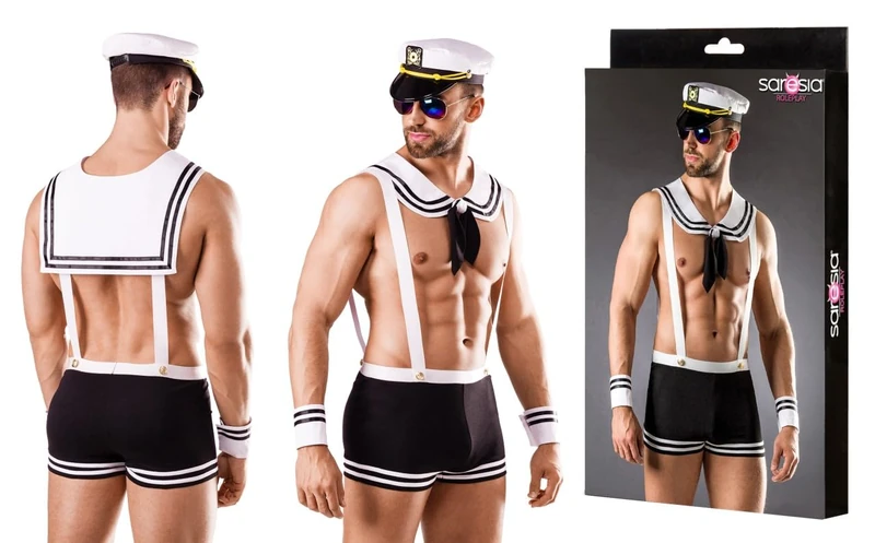 Saresia Roleplay 805000035827 Sailors Costume, Black/White, S-L - Image 1