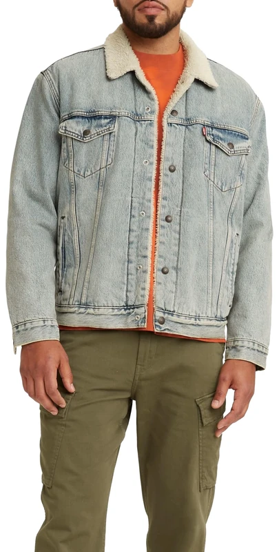 Levi's Men's Type 3 Sherpa Trucker Denim Jacket, Stonebridge, L