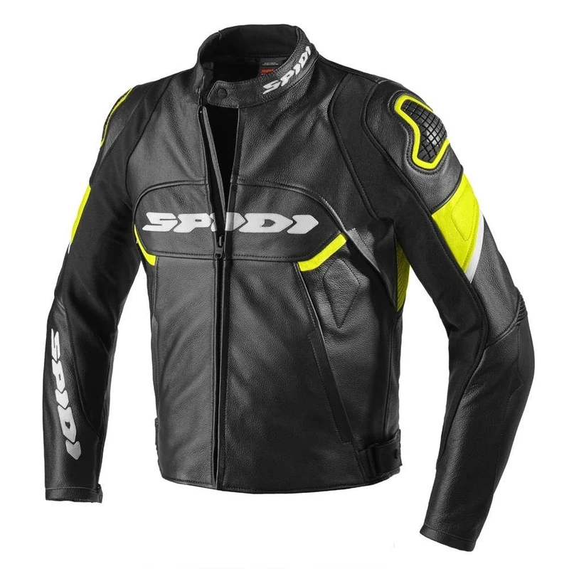 SPIDI Ignite Leather Jacket, Black/yellow, Size 50
