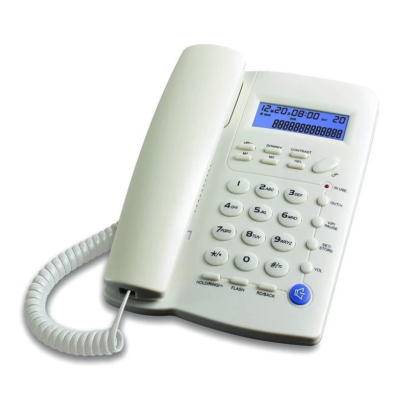 ORNIN Y043 Corded Phone with Speaker, Display & Caller ID - Off White