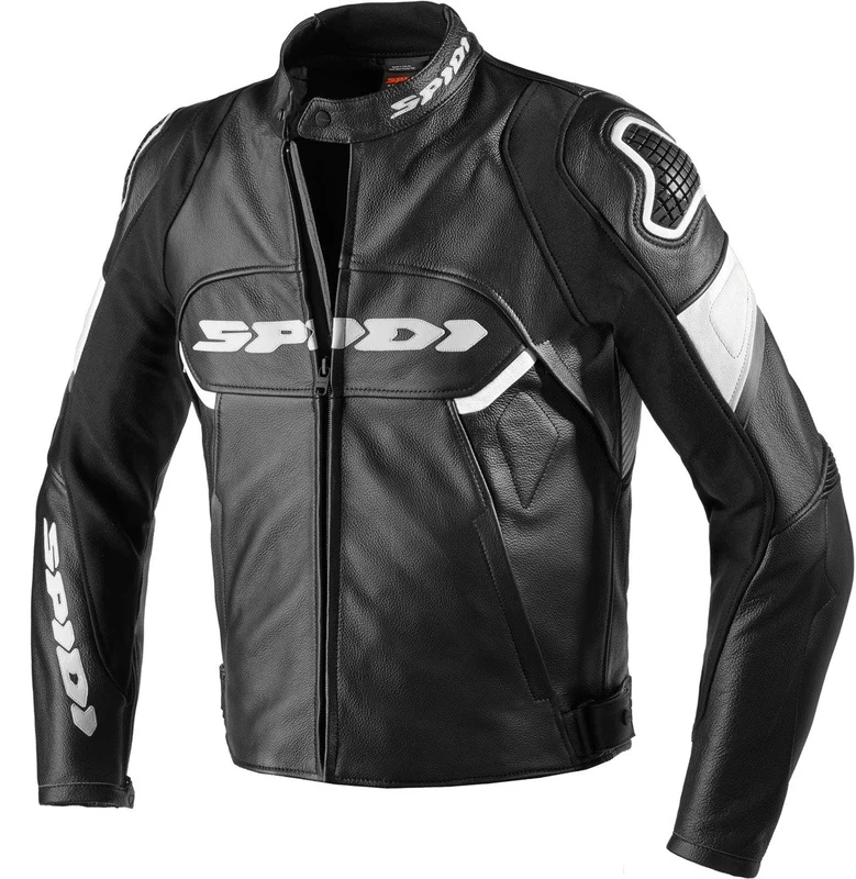 SPIDI Ignite Leather Jacket, Black/White, Size 46
