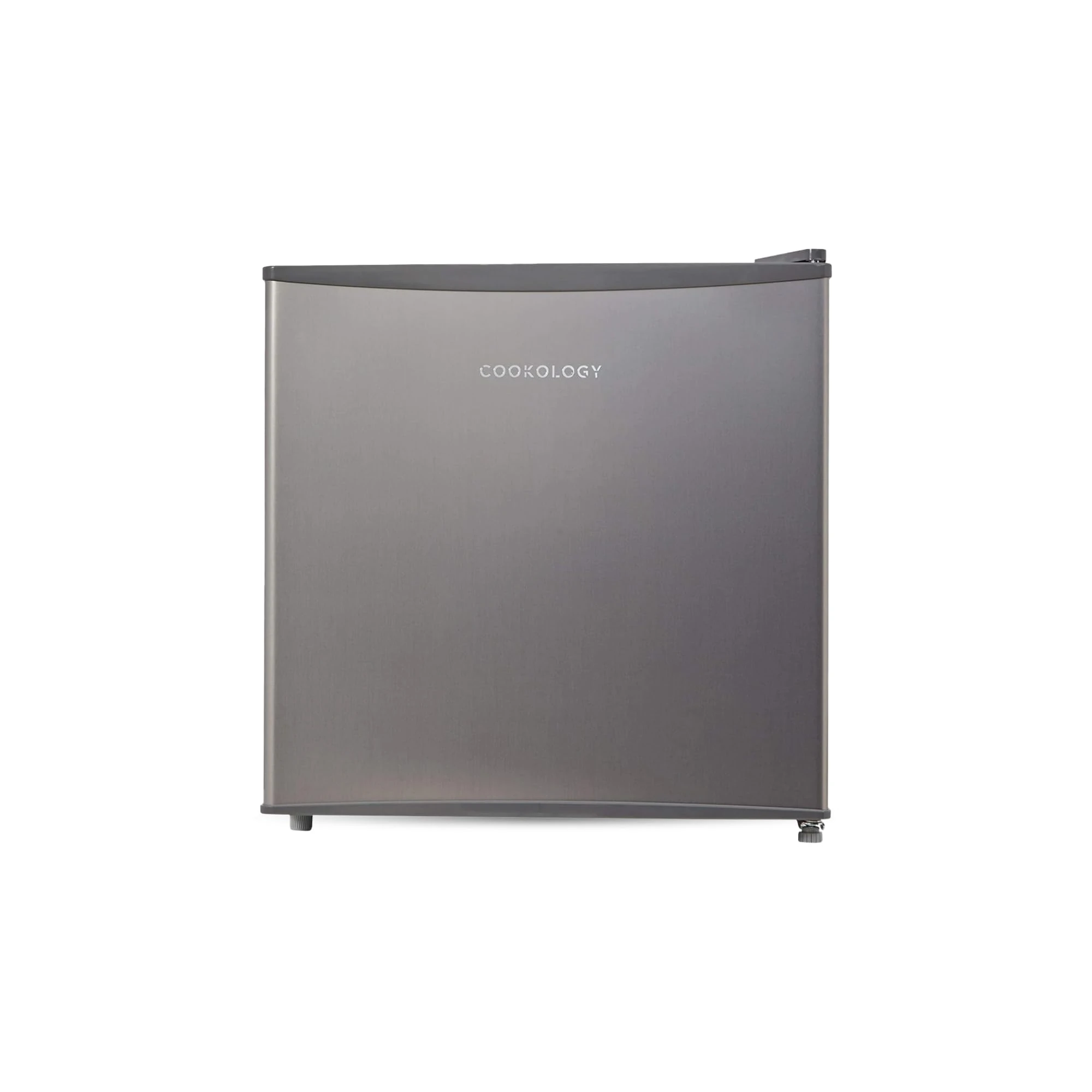 Cookology MFR45SS Small Table Top Mini Fridge in Silver - 45 Litre Capacity - For Counter Tops - Reversible Door - Adjustable Temperature Control & Legs - With Chiller Box
