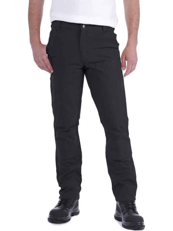 Carhartt Men's Rugged Flex Straight Fit Duck Double-Front Utility Work Pant, Black, W38/L34