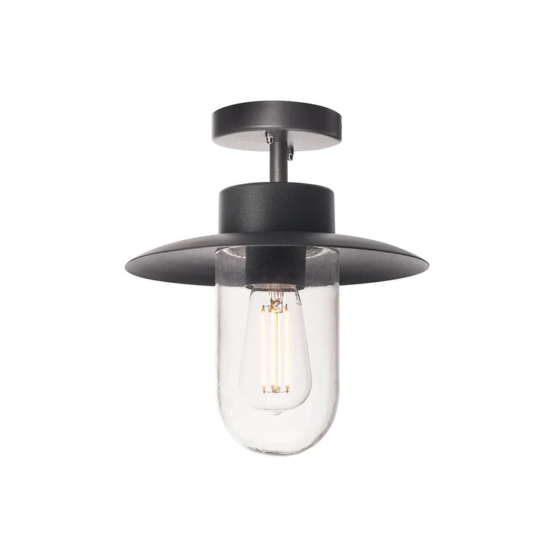 SLV Surface-Mounted Ceiling Light MOLAT/Illumination for Walls, Paths, entrances, LED Outdoor spot, Surface-Mounted Outdoor Light, Garden lamp, Ceiling spot / E27 IP44 60W Anthracite
