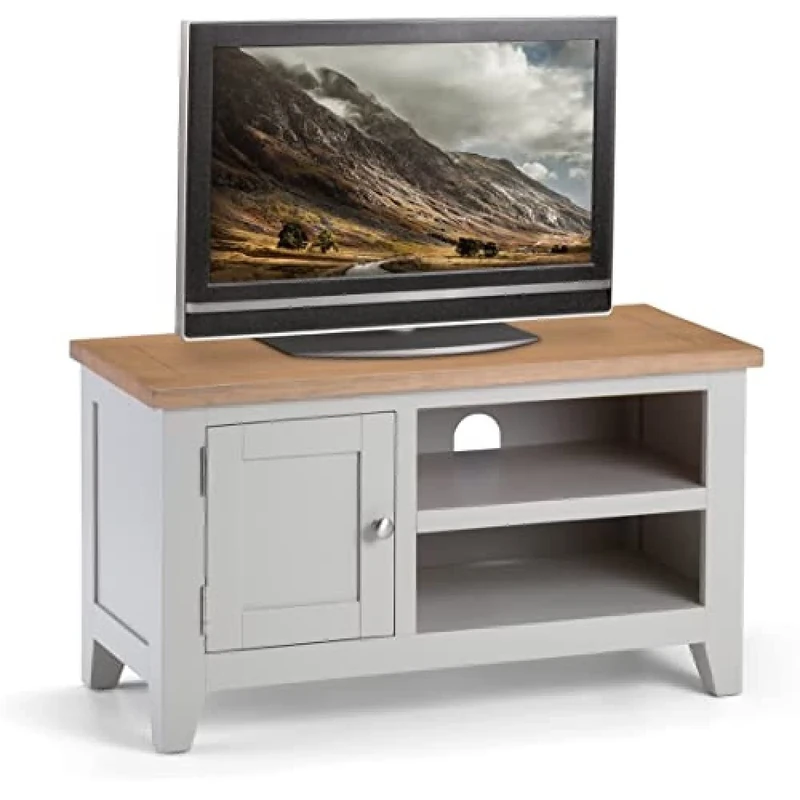 Julian Bowen Richmond TV Cabinet - Grey and Oak - Elegant and Functional Entertainment Center