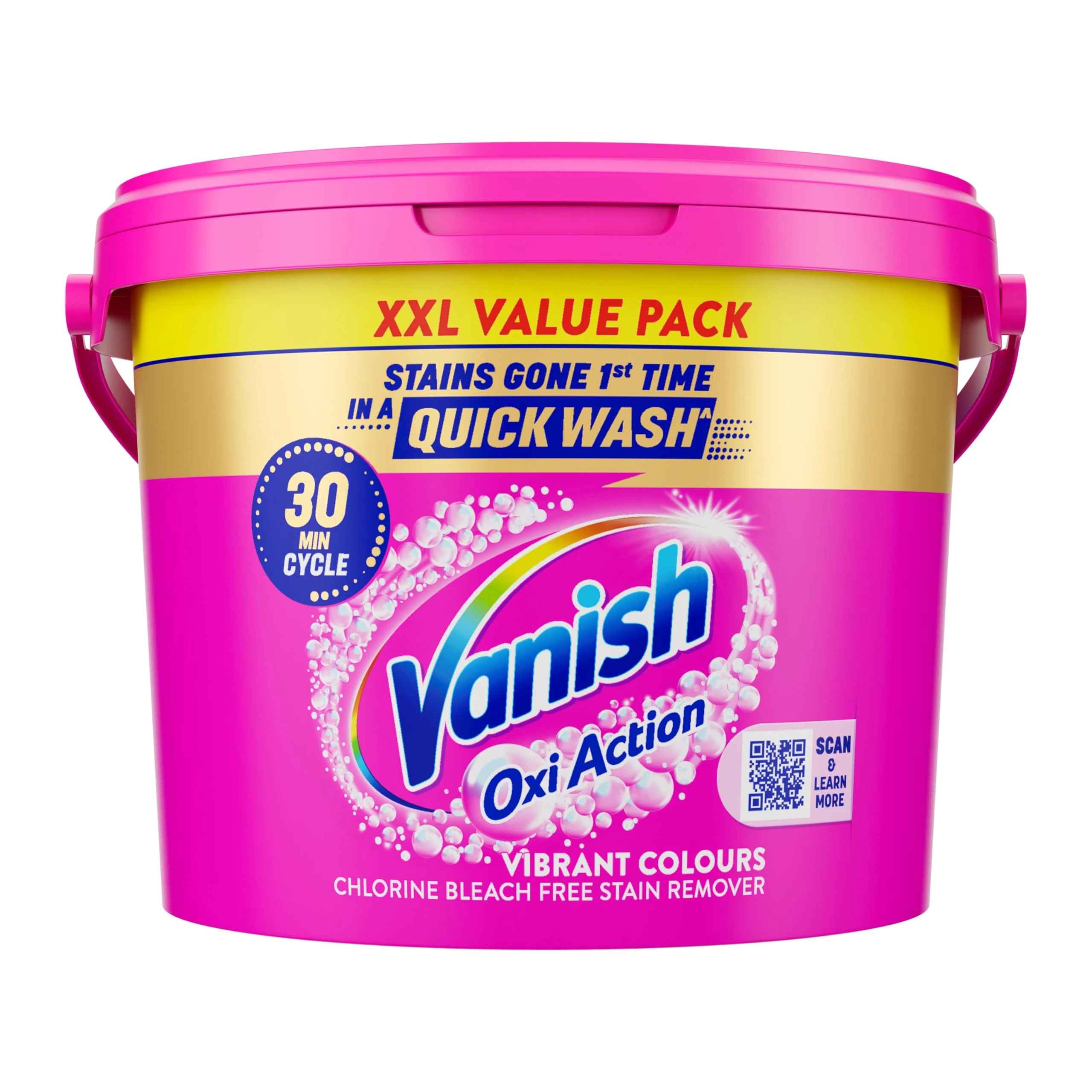 Vanish Gold Oxi Action Laundry Booster & Stain Remover Powder for Colours (2.4kg) - Removes School Stains in 30 Minutes, Keeps Colours Bright, Safe on Uniforms