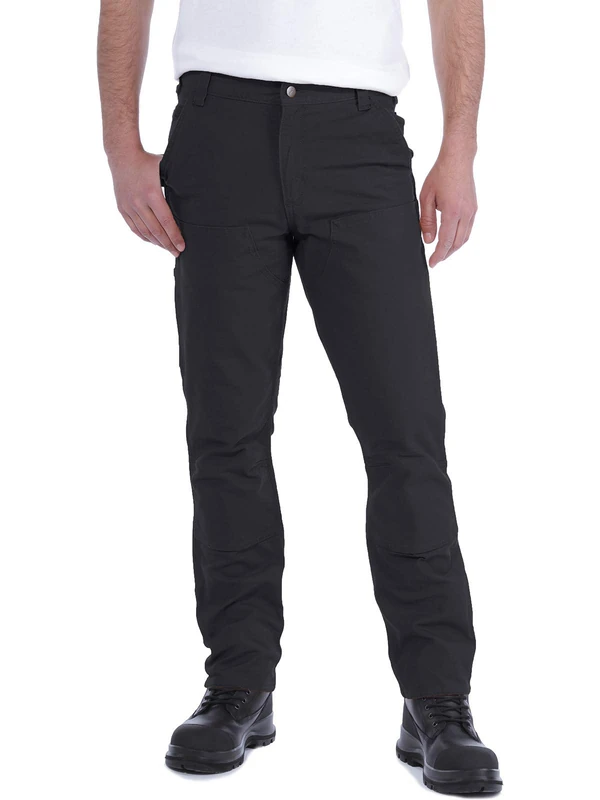 Carhartt Men's Rugged Flex Straight Fit Duck Double-Front Utility Work Pant, Black, W42/L32